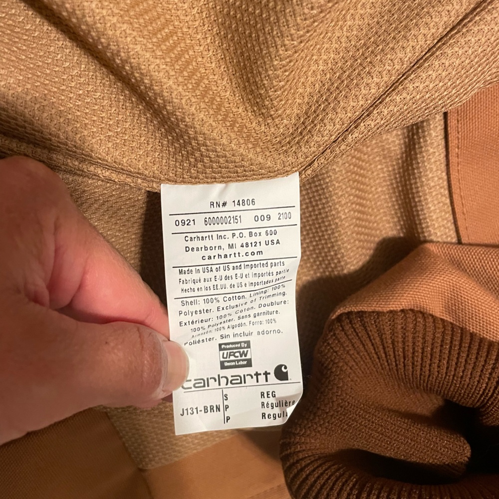 Carhartt Tan Hooded Work Jacket - Picture 5 of 6